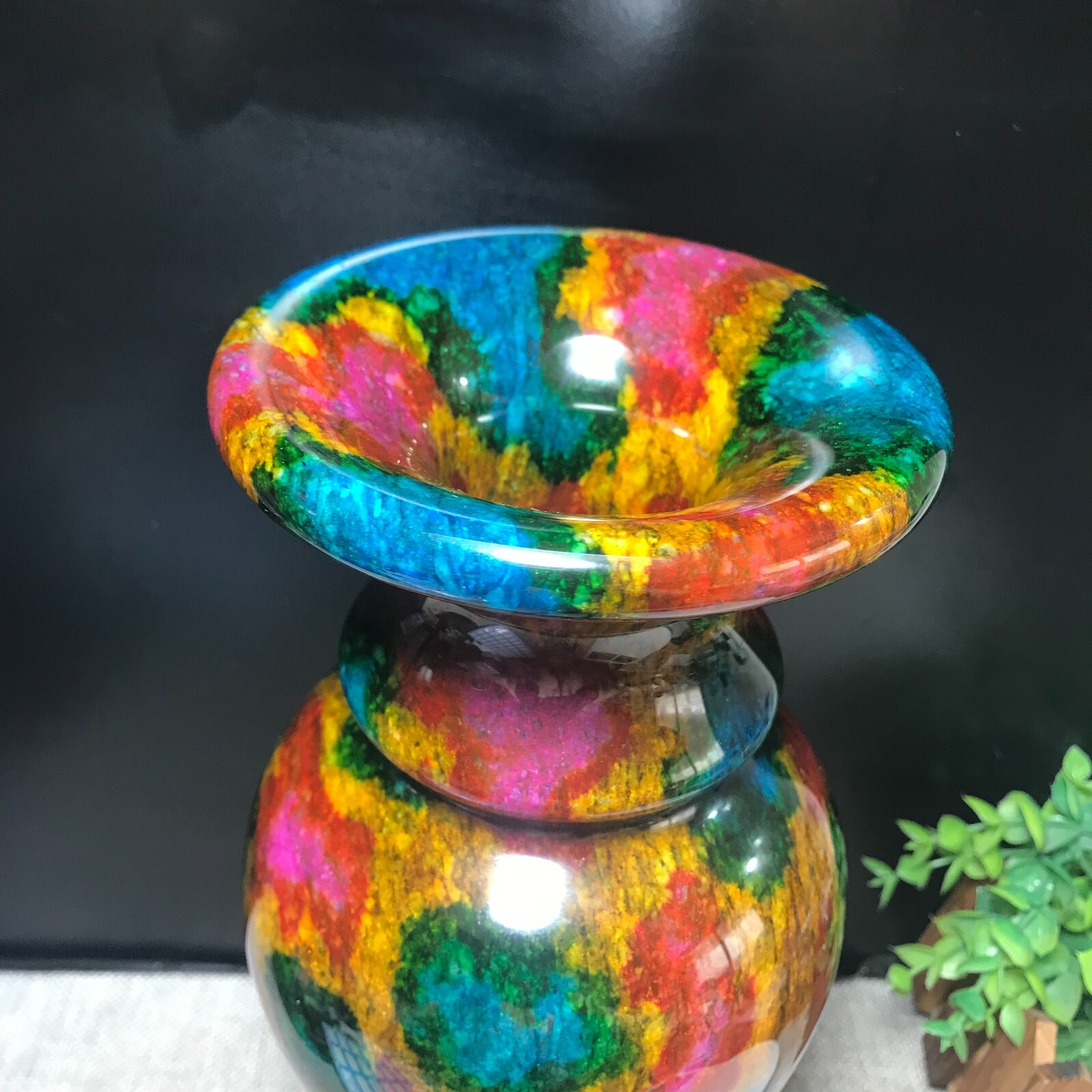 1PCS 3.2kg “Seven Colors Jade” Crystal Quartz Vase Specimen Collection