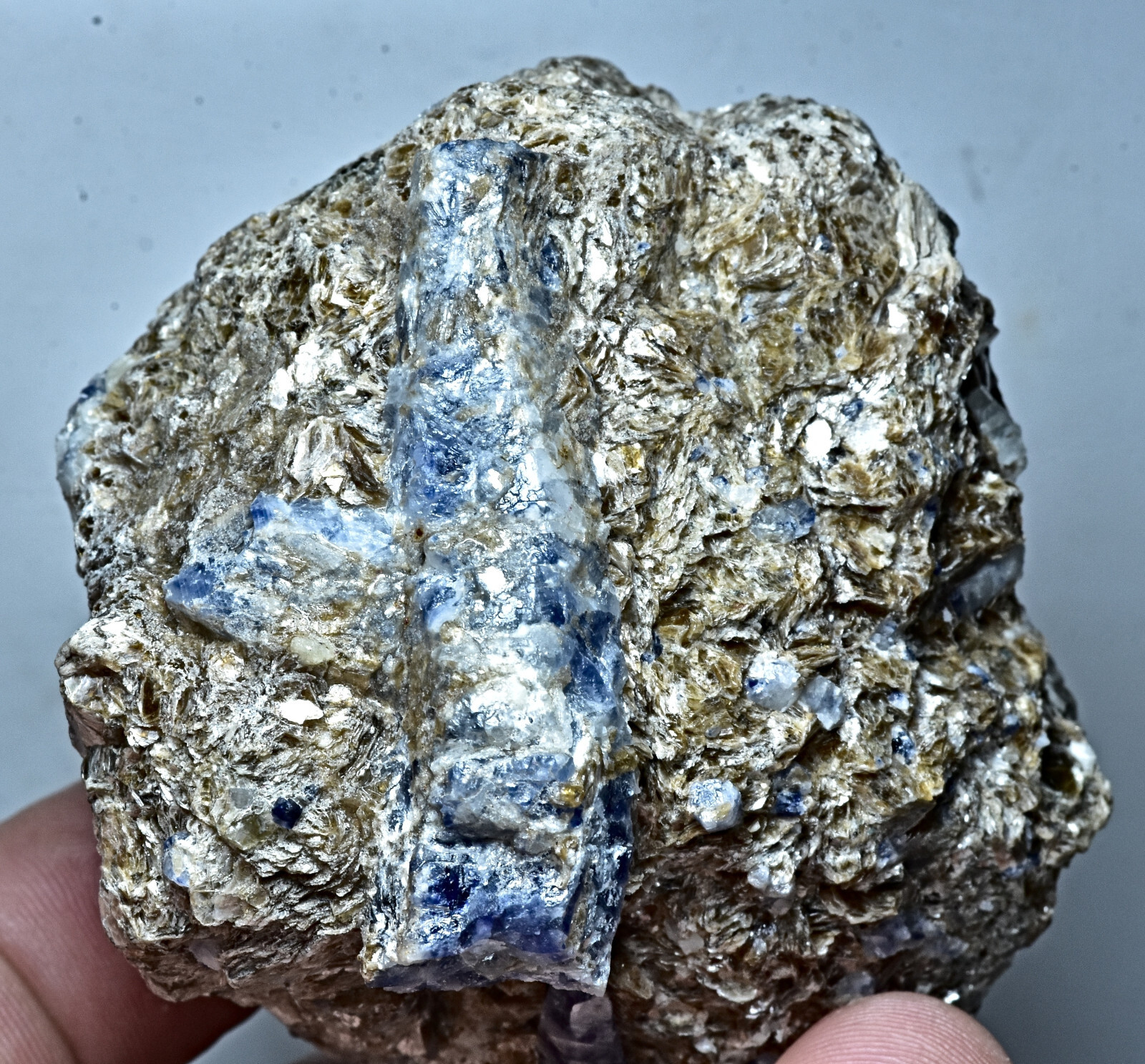 Natural Sapphire Crystal On Mica Matrix From Badakhshan Afghanistan 261 Gram