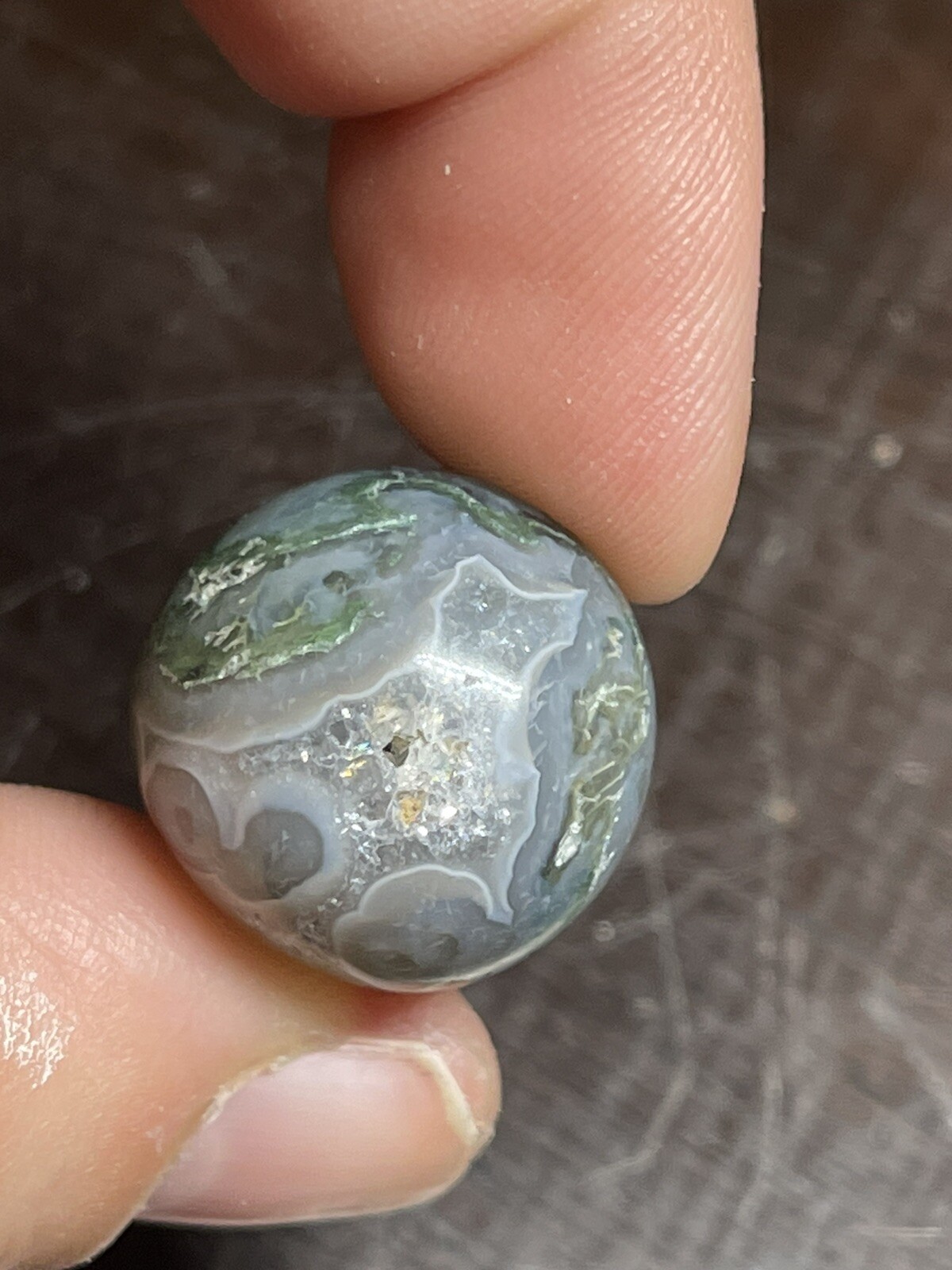 Moss Agate Mini Sphere Ball Orb Marble 19.1mm 9g