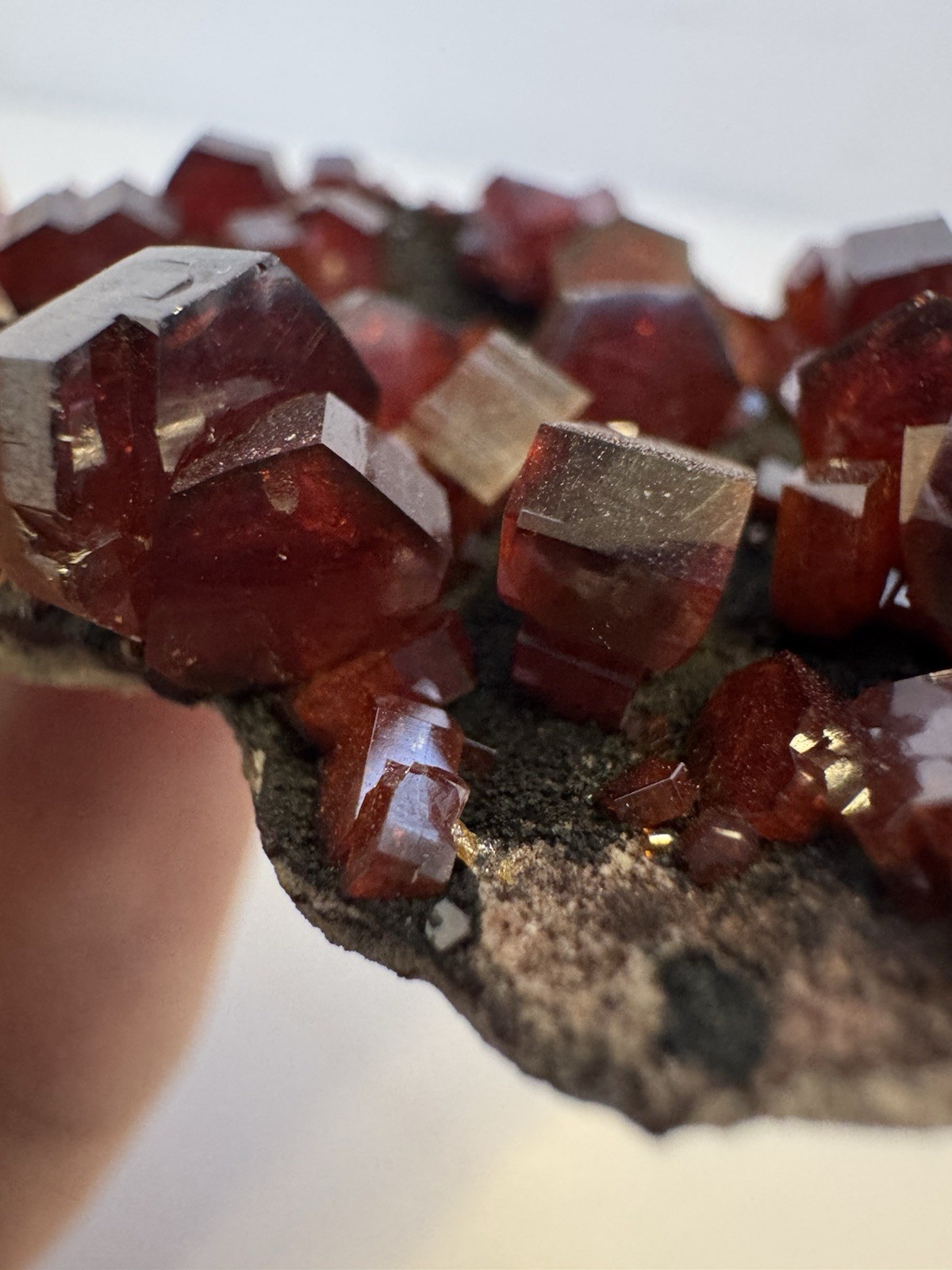 Vanadinite On Matrix, Mibladen, Morocco, Excellent Crystal Form