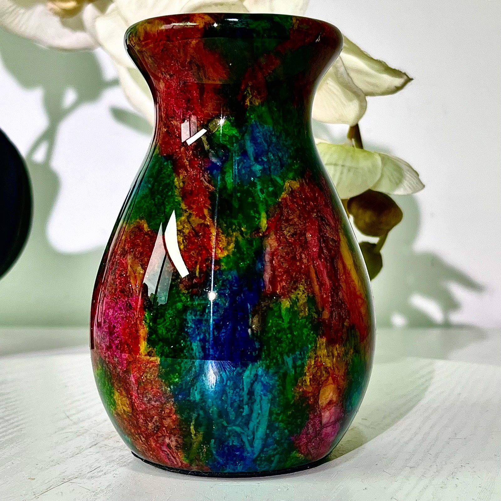 497G Natural “Seven Colors Jade” vase specimen -Taiwan China