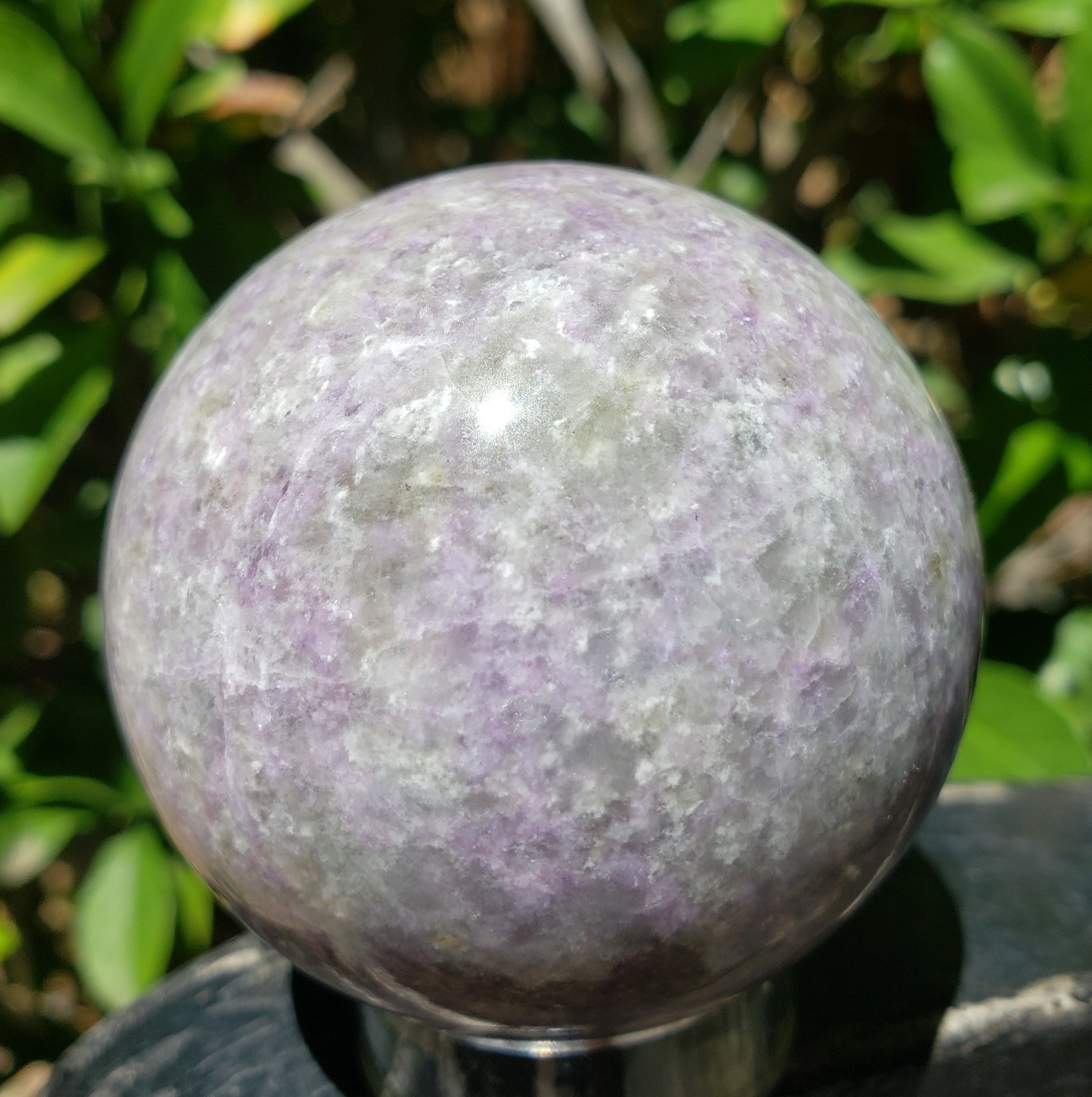 2.15″ Hackmanite Mineral Sphere Orb Ball STRONG UV, 220g or 7.76 oz