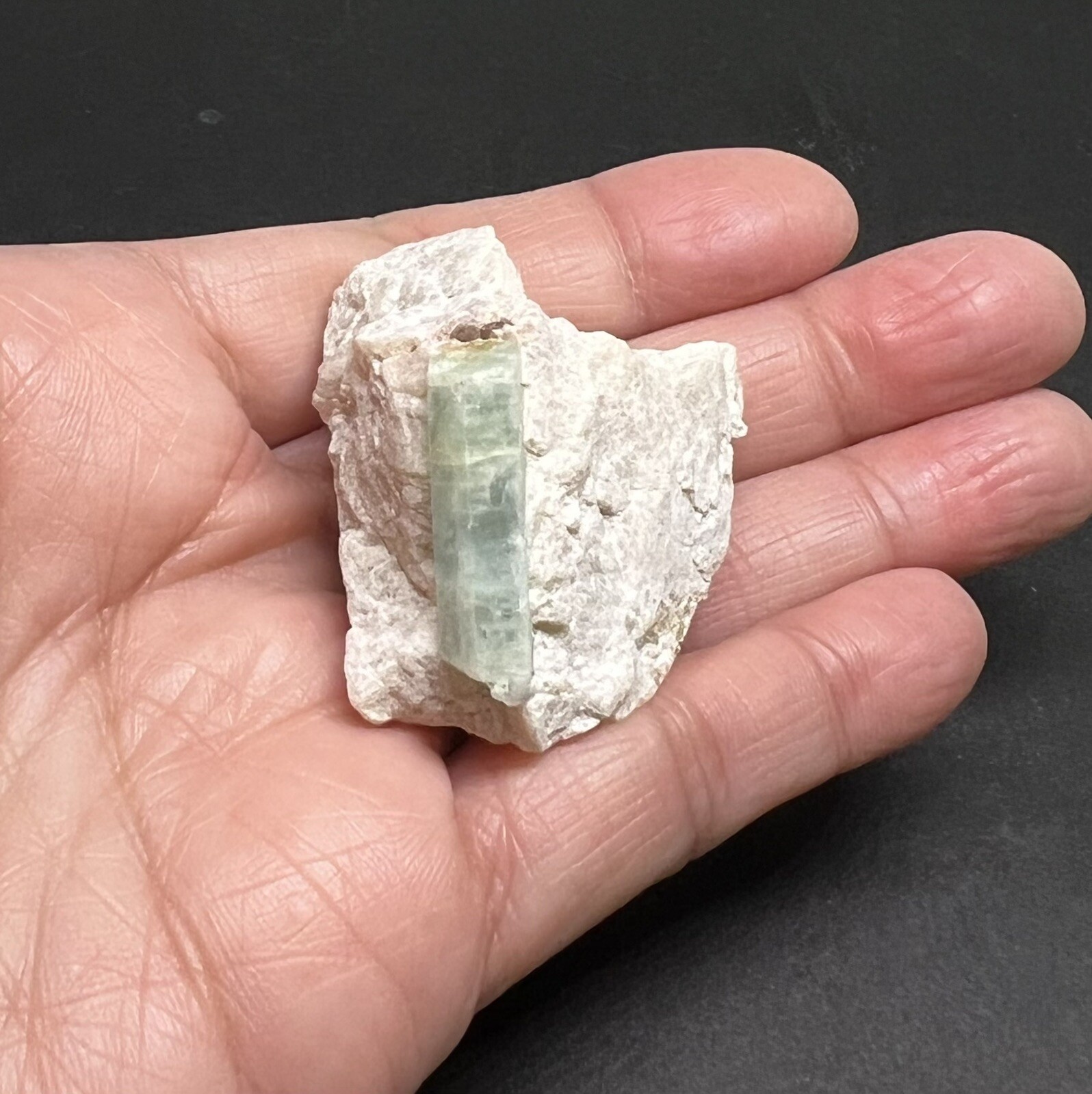 Aquamarine & Feldspar Genuine Rough Stone from Brazil 41g 1 1/2in