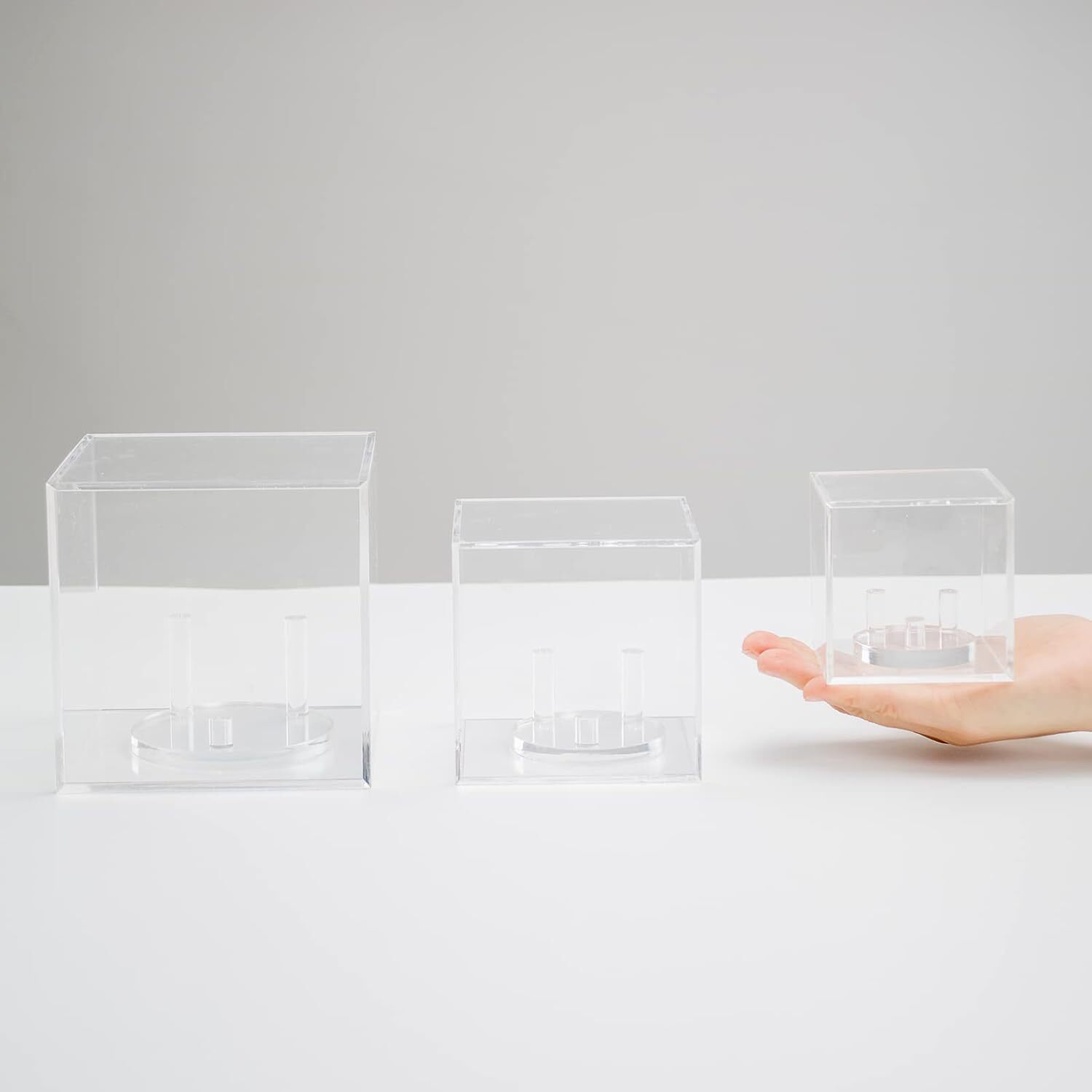Kcgani Clear Acrylic Geodes Rocks 3 Pegs Display Easel Stands Support