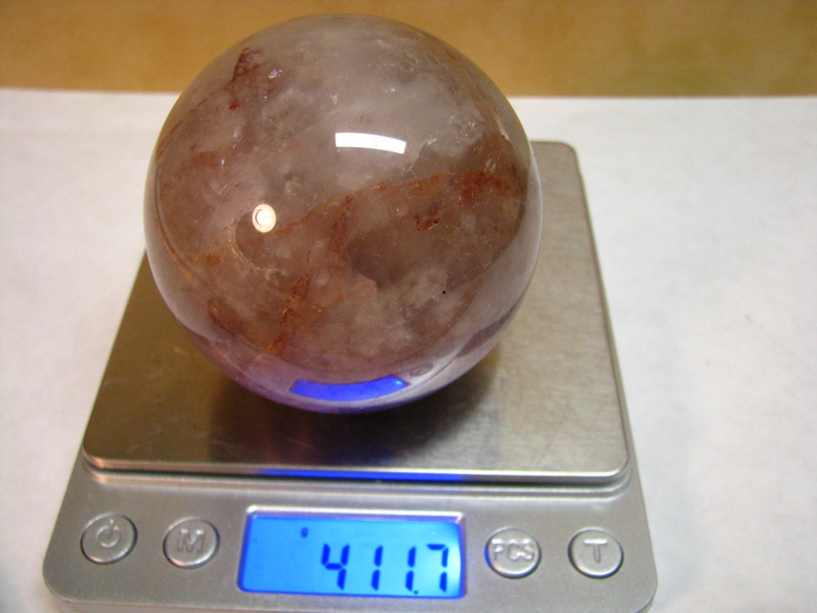 .9lb 2.6inchs SMOKY QUARTZ SPHERE BRAZIL #014