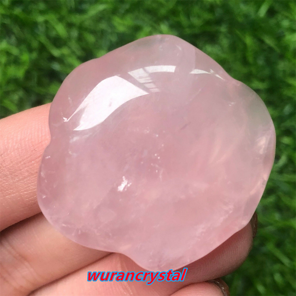 Natural Rose Quartz Hand Carved Rose Flower Skull Crystal healing gift 1pc