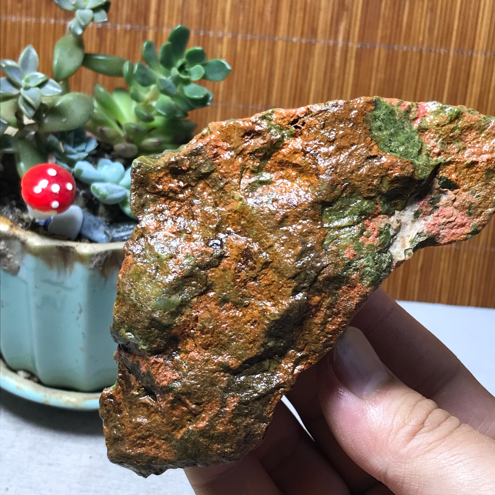 228g Natural Unakite Crystal gemstone Rough Mineral Specimen healing A6354