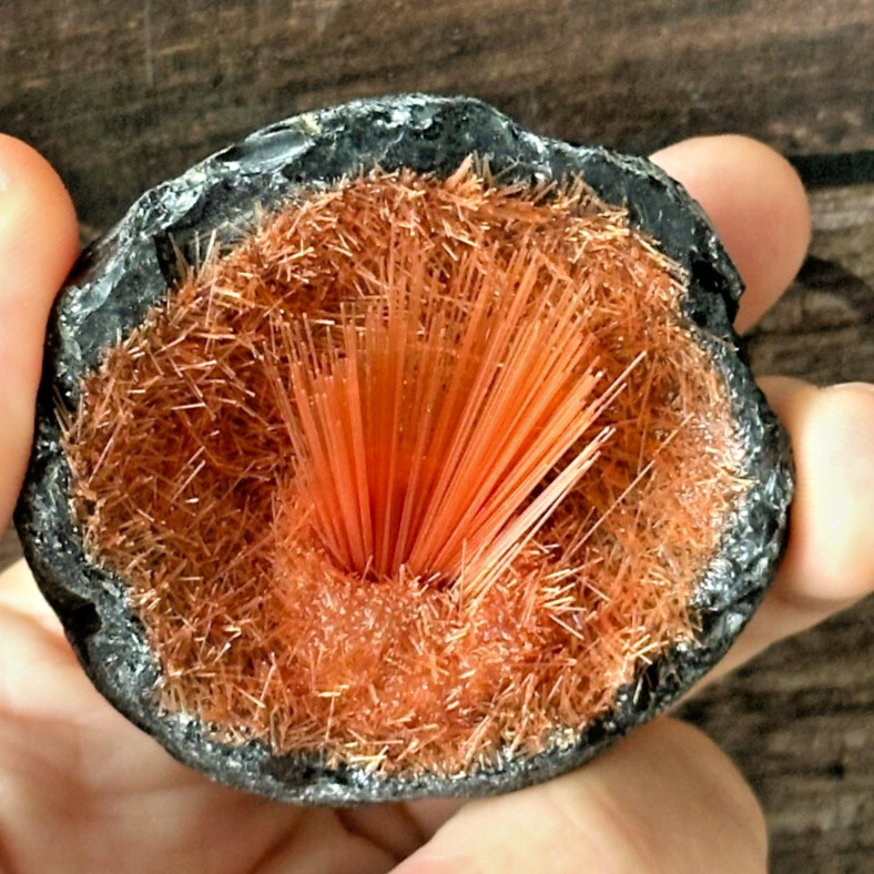 2025NEWFIND Orange Copper Ore Goethite Magnetite Crystal Sphere Cluster