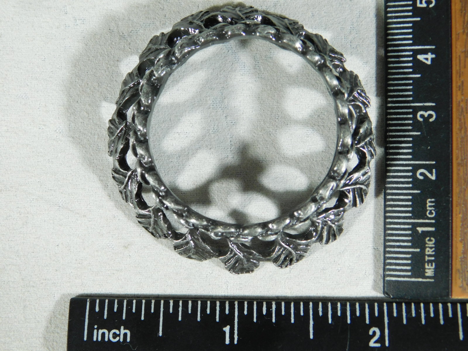 Sphere Display Stand LEAF Design Pewter Color Small Size