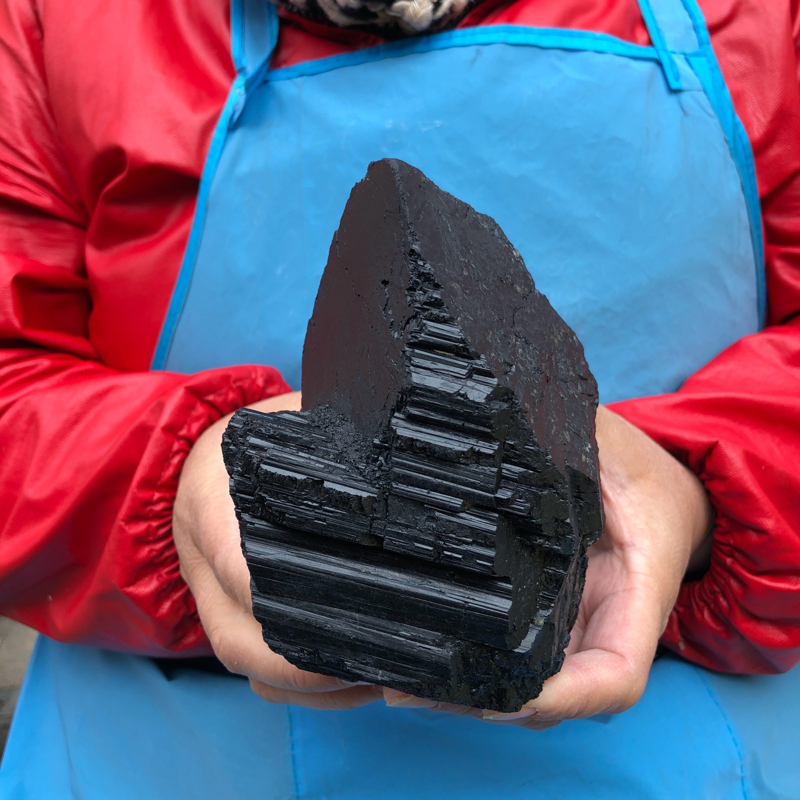 2 pieces 5.25LB Natural Black Tourmaline Crystal Stone Mineral Specimen 3390
