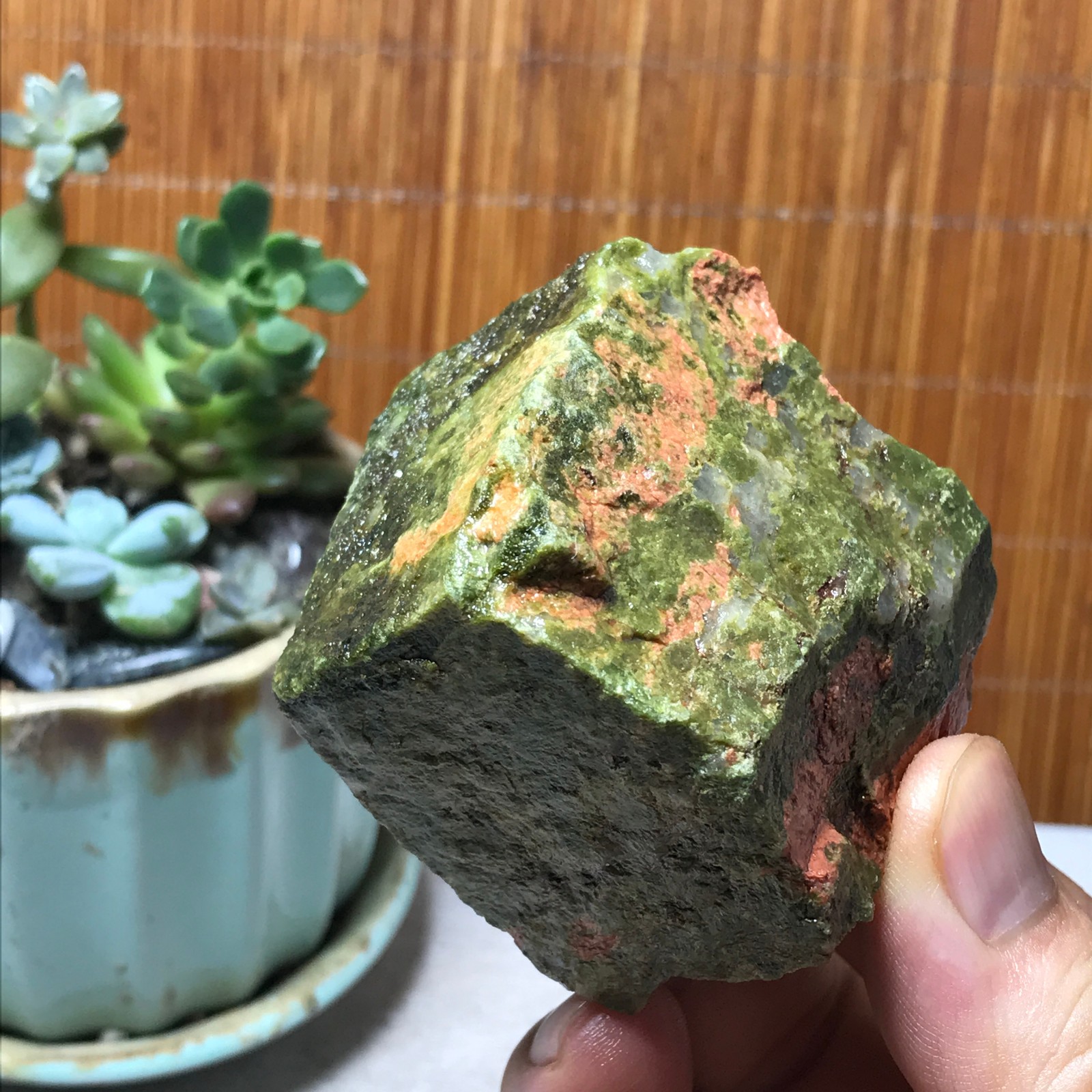 198g Natural Unakite Crystal gemstone Rough Mineral Specimen healing A6350