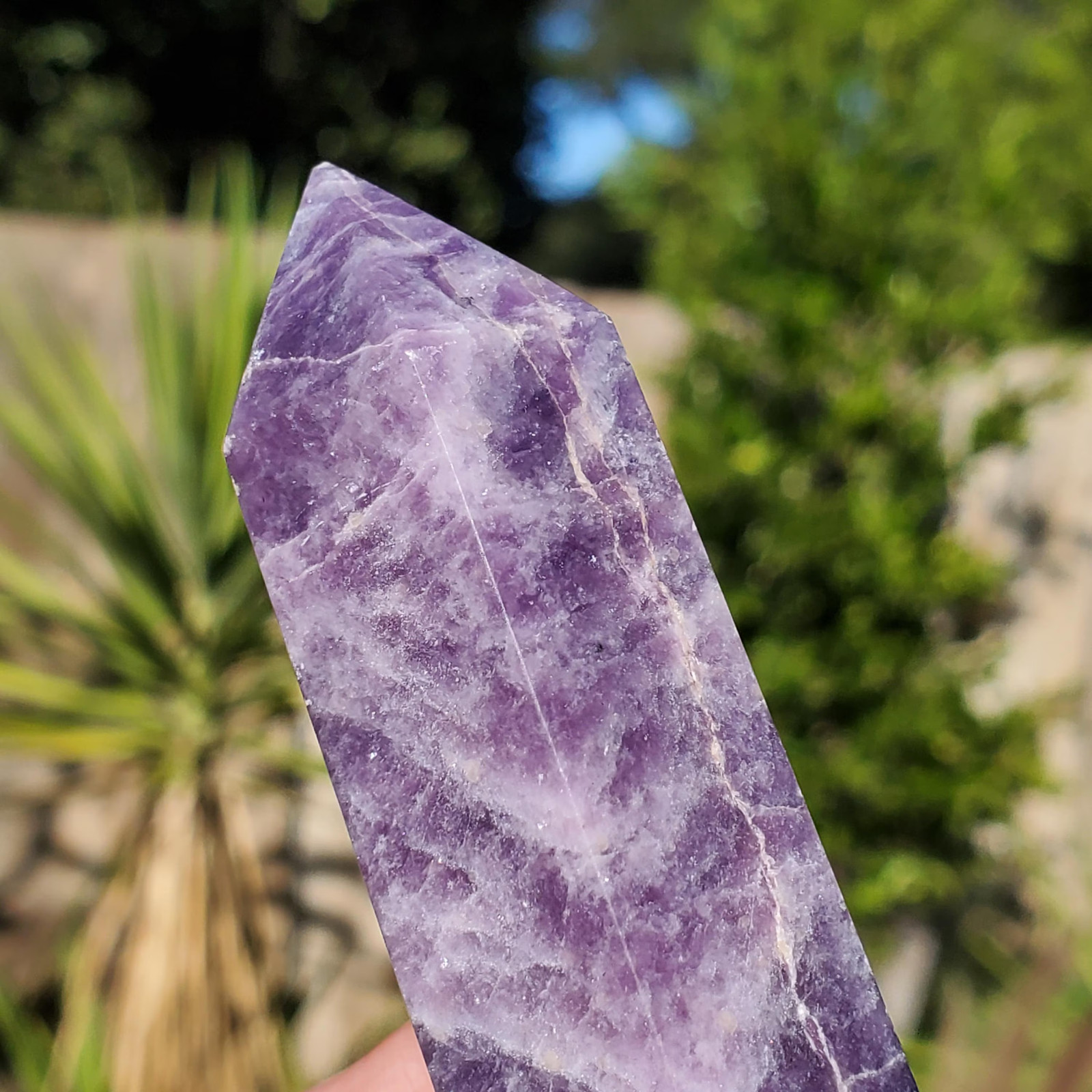 Lepidolite Mica Purple Lilac Point Tower 124 grams