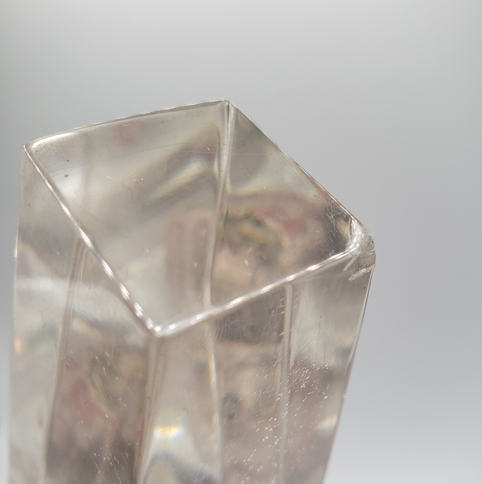 Rhodochrosite Stalactite Inca Rose Pink Mineral Specimen In a Lucite Sculpture