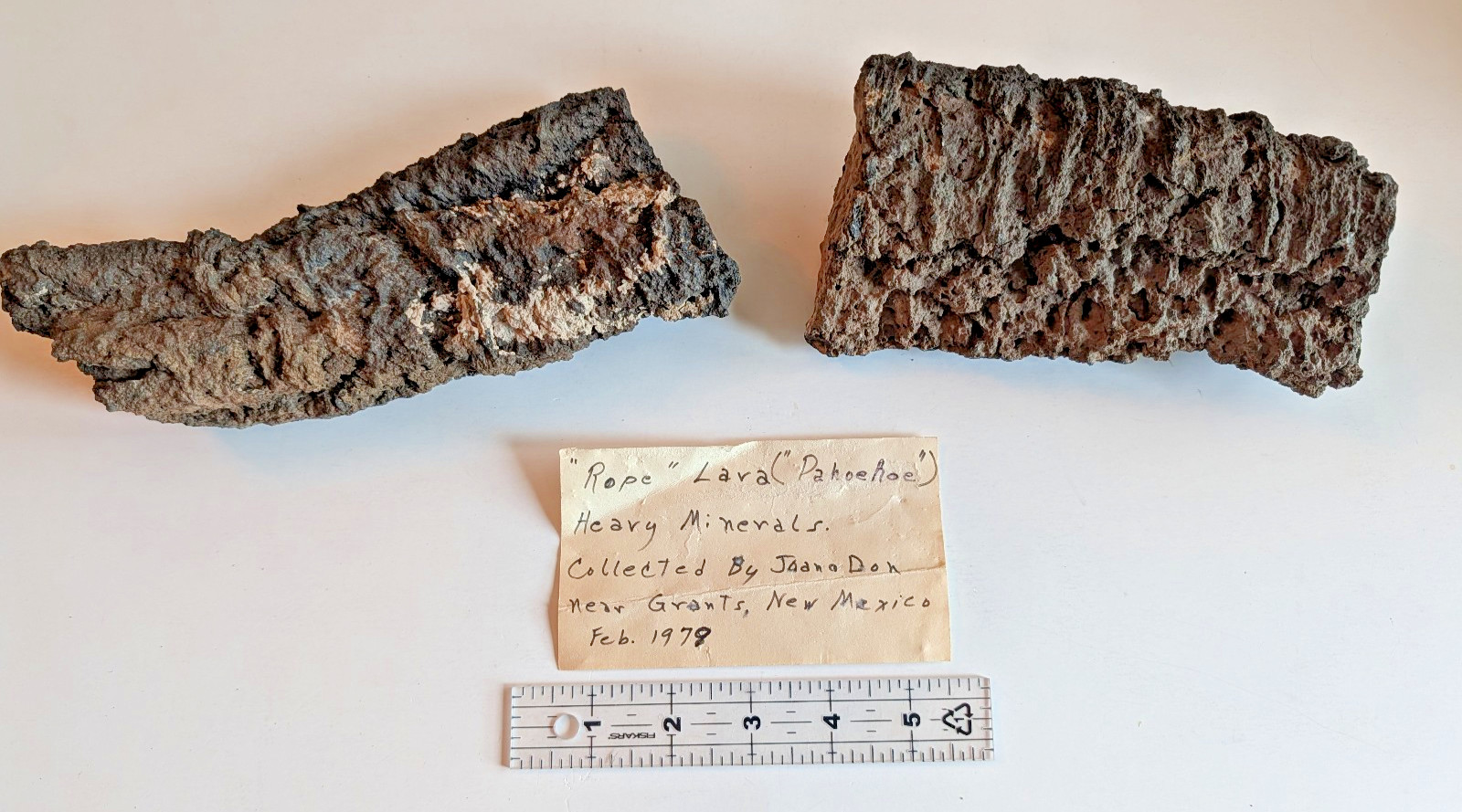 Vintage 1978 New Mexico Pahoehoe Rope Lava Rock Specimen Lot El Malpais Grants