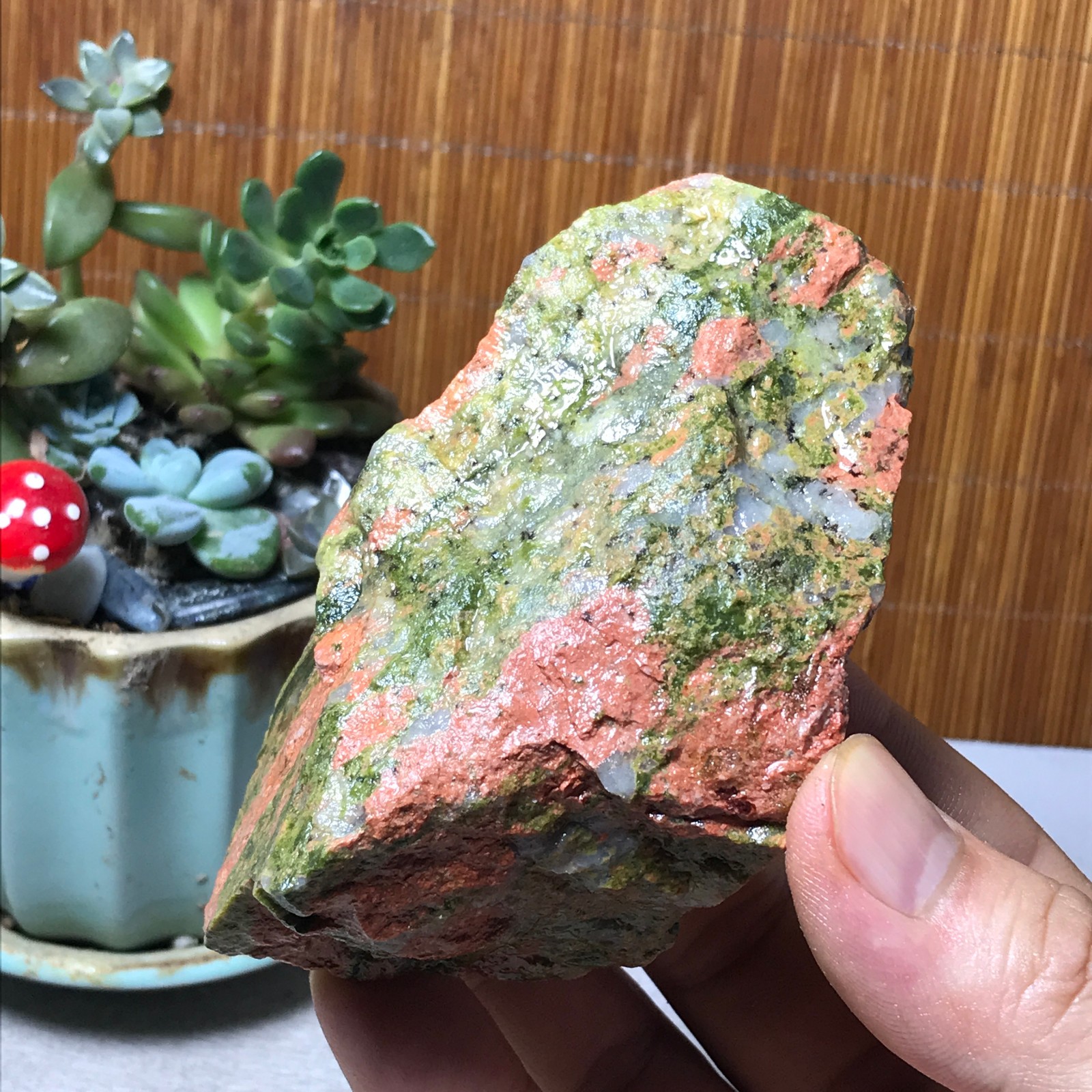 257g Natural Unakite Crystal gemstone Rough Mineral Specimen healing A6362