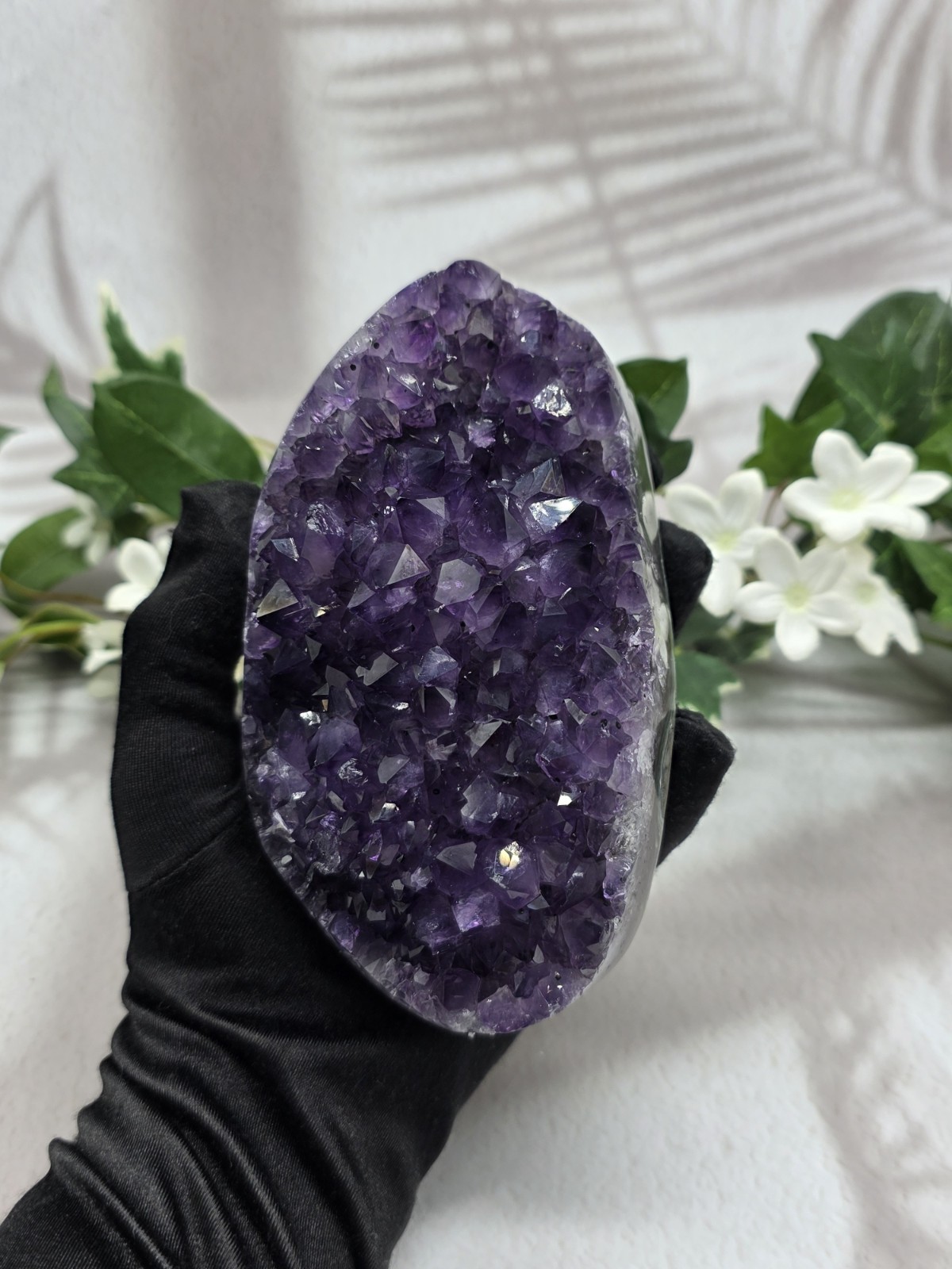 Uruguay Amethyst Geode Crystal Display Piece, Complimentary Utility Stand Inclue