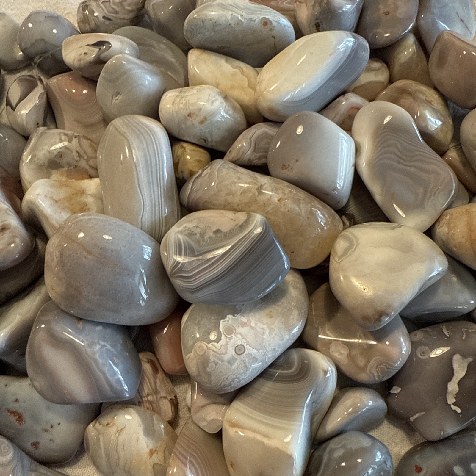 Botswana Pink Agate Tumbled Stones, Wholesale Lot, 1/2 Lots
