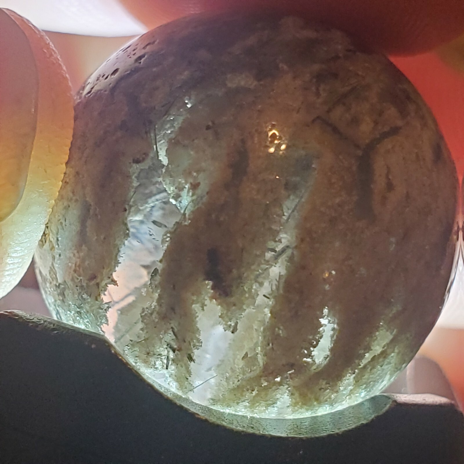 Amphibole Scenic Thousand Multi Layer Quartz Sphere Ball Orb Marble 22.3mm, 18g