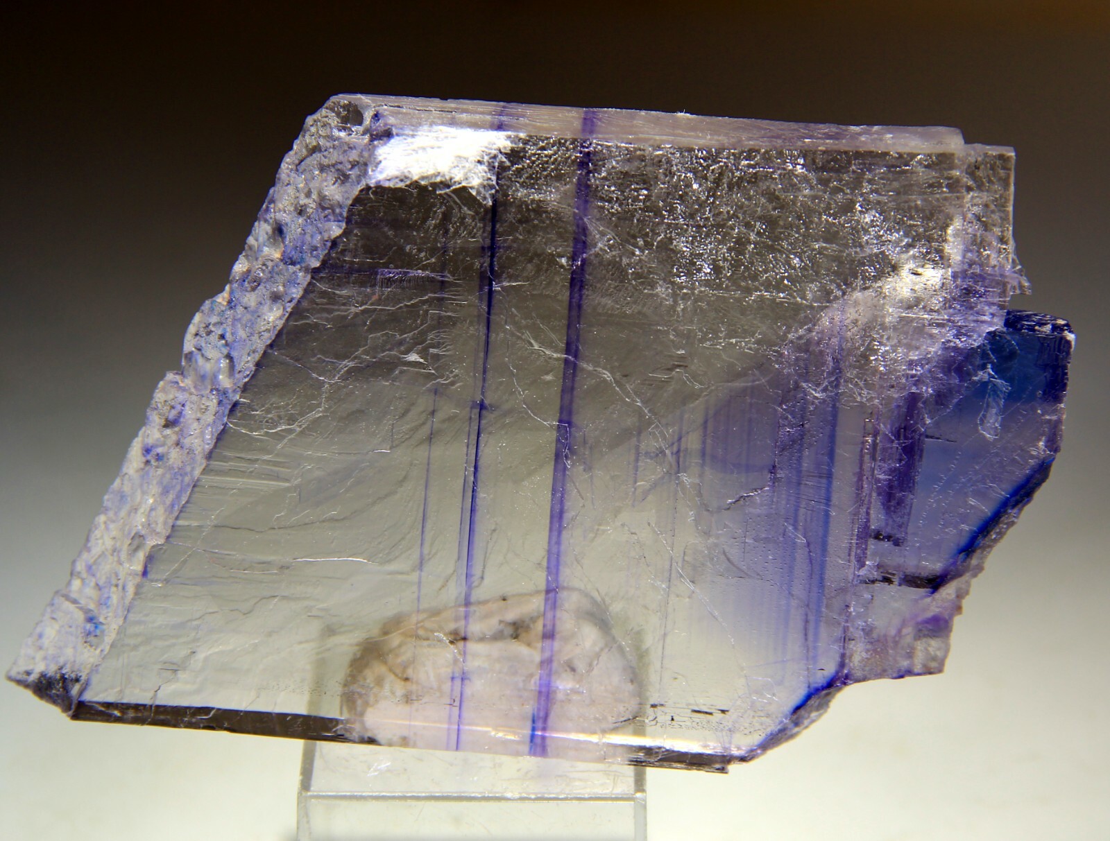 3.75″ Gemmy Deep Blue Halite Single Crystal, Carlsbad, New Mexico! HL553