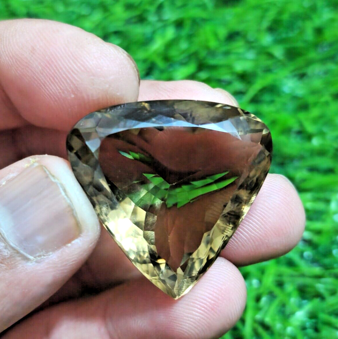 For jewelry: 81.80 carats, unique, rare, faceted, pear-shaped smoky quartz…