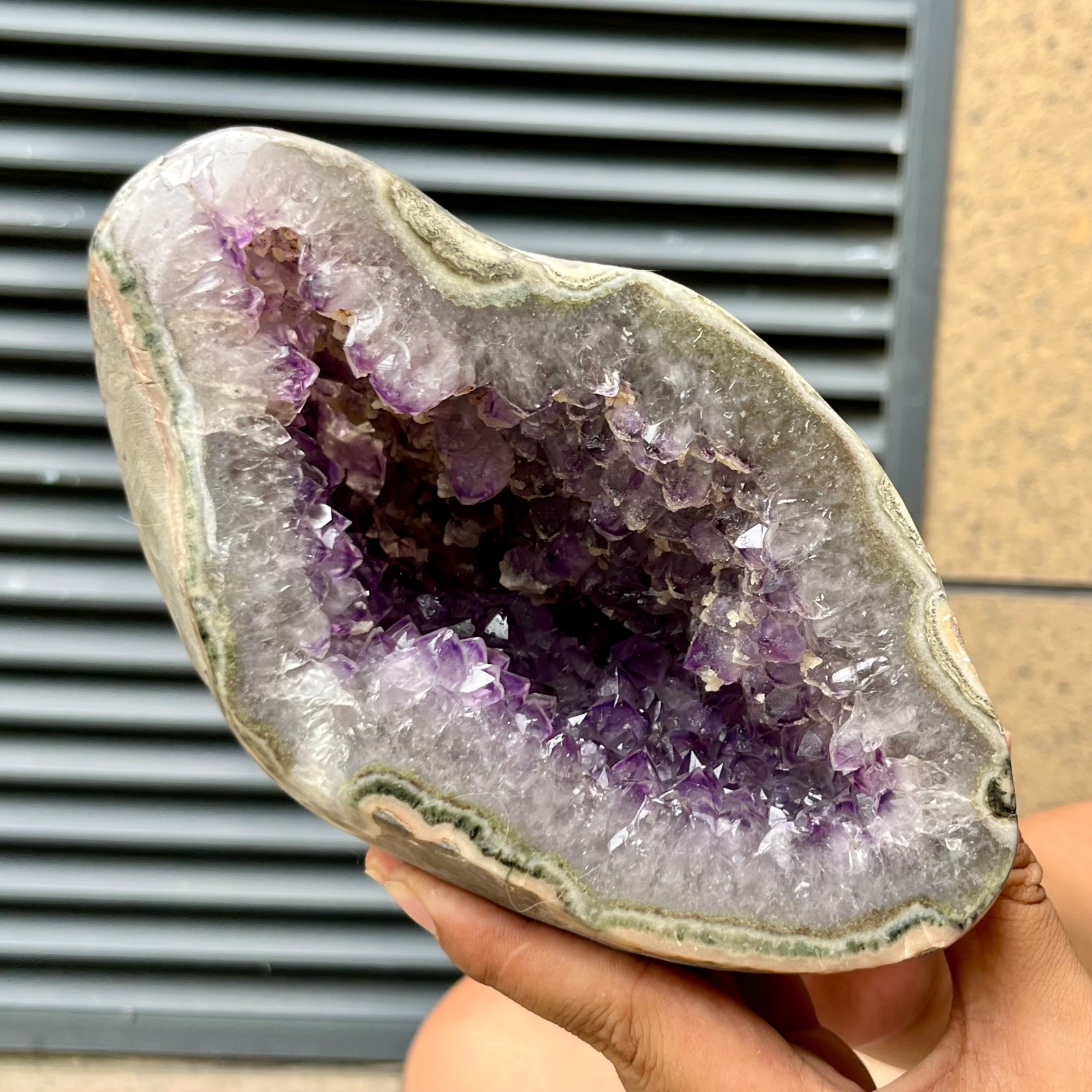 6.4 lb Amethyst Cluster Heart Crystal Birthday Gift Home Decor Collectible Art