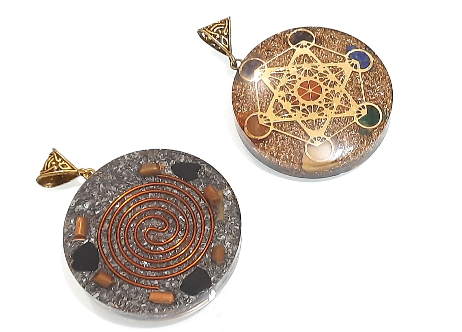 7 chakra metatron cube reiki emf protection pendant unisex orgone pendant