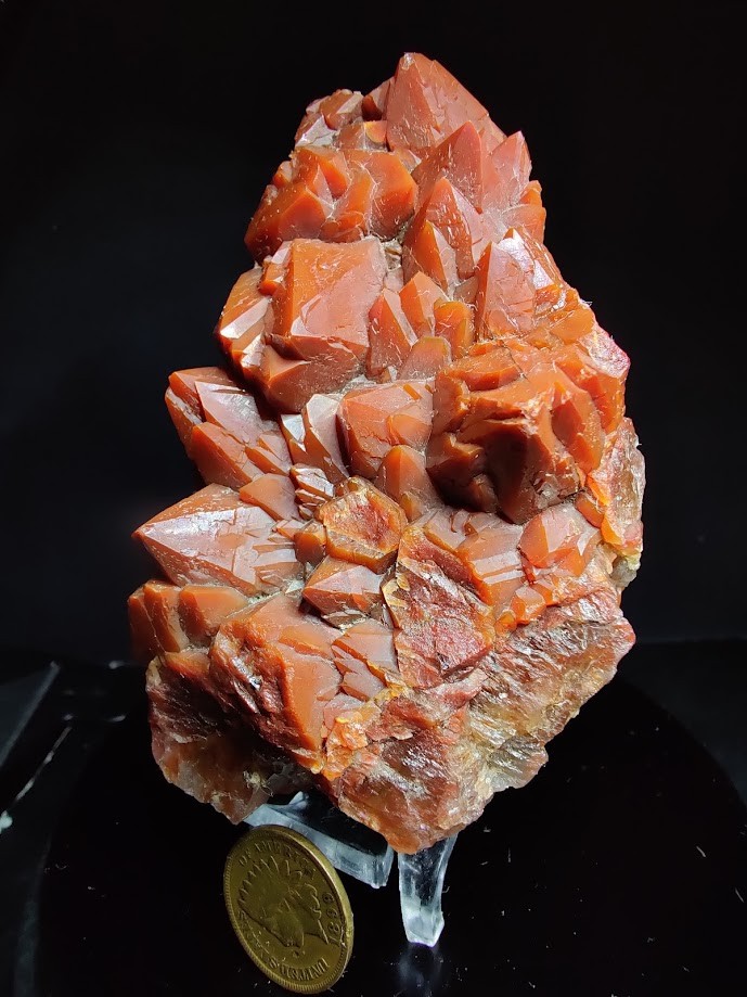 Large SATURATED Red Hematoid/Ferruginous Quartz Crystal Cluster: 242g Morocco