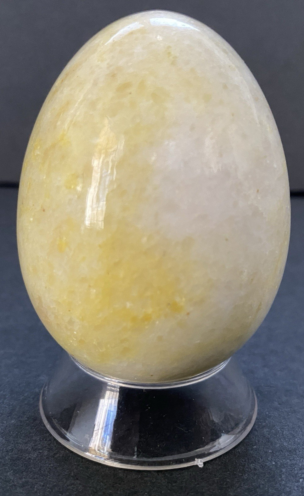 Natural Onyx Stone Egg With Stand Hand Polished Banded Agate Calcite Crystal