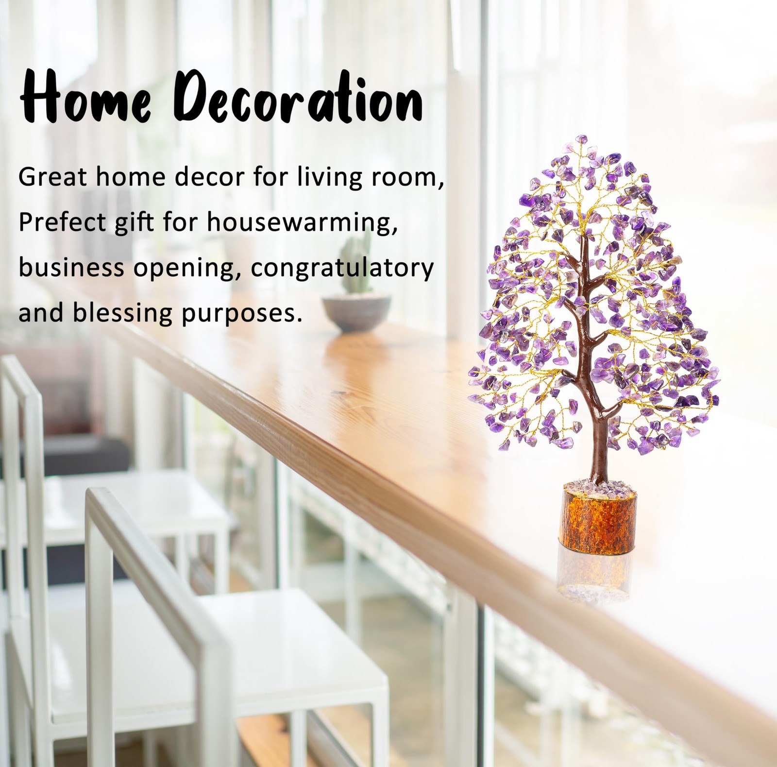 Crocon® Amethyst Tree of Life, Birthday Gifts for Women & Men, Purple House