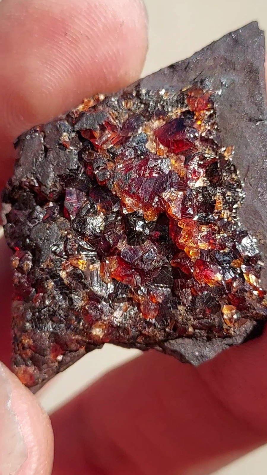 ULTRA RARE GEM RHODOCHROSITE ON MATRIX N’Chwaning I Mine, KMF, South Africa