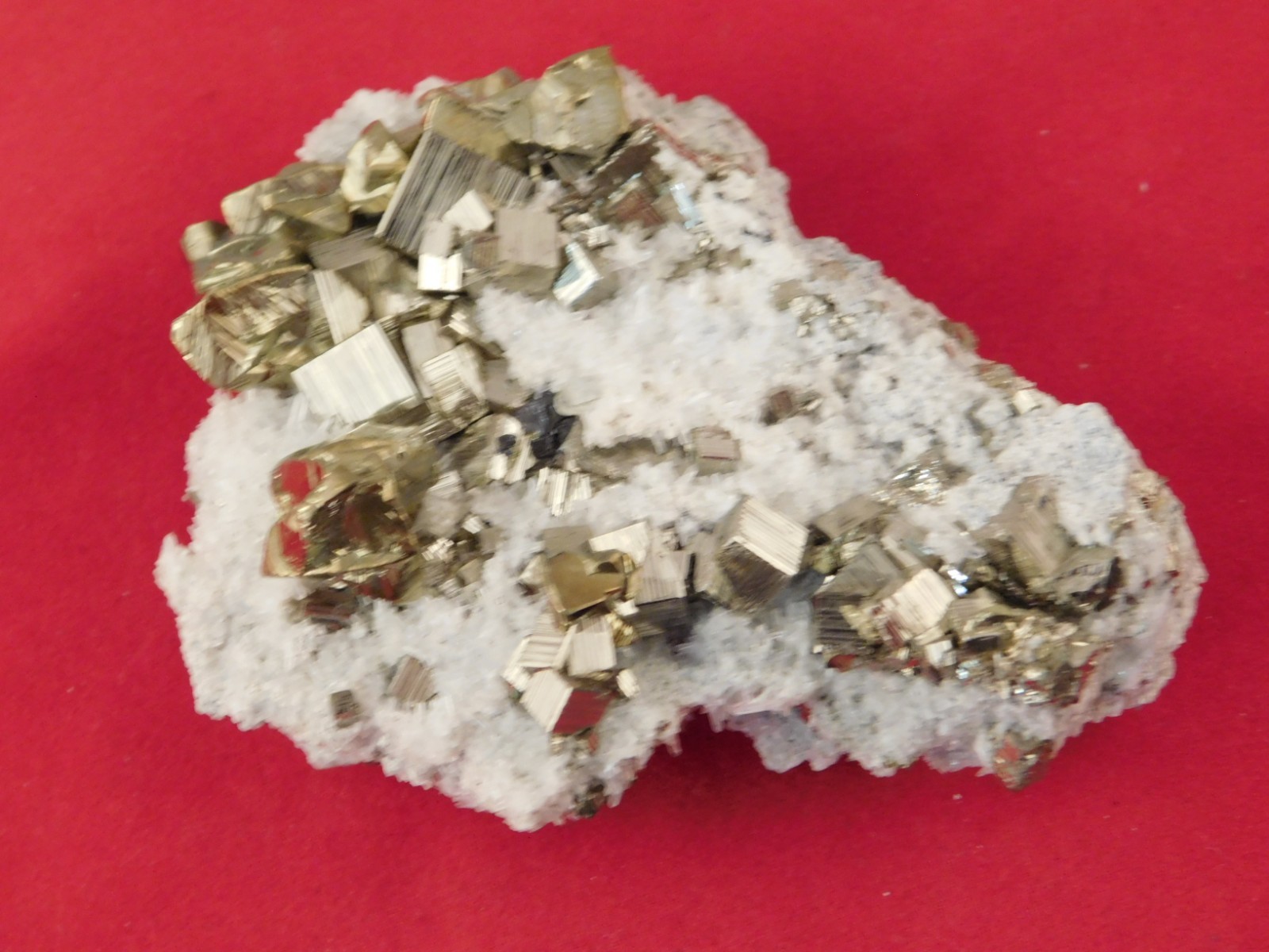 AAA PYRITE Crystal CUBE Cluster with Little QUARTZ Crystals Peru 143gr