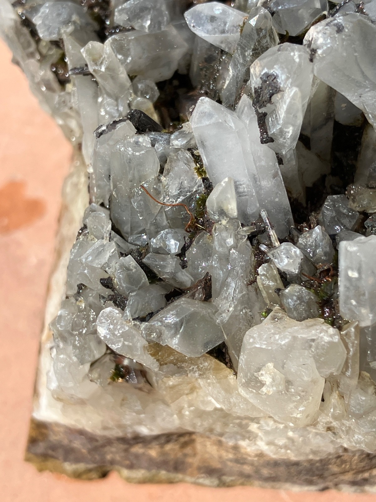 Quartz with Sphalerite & Hematite Crystal Cluster Cabinet Specimen – 4 lbs 9 oz