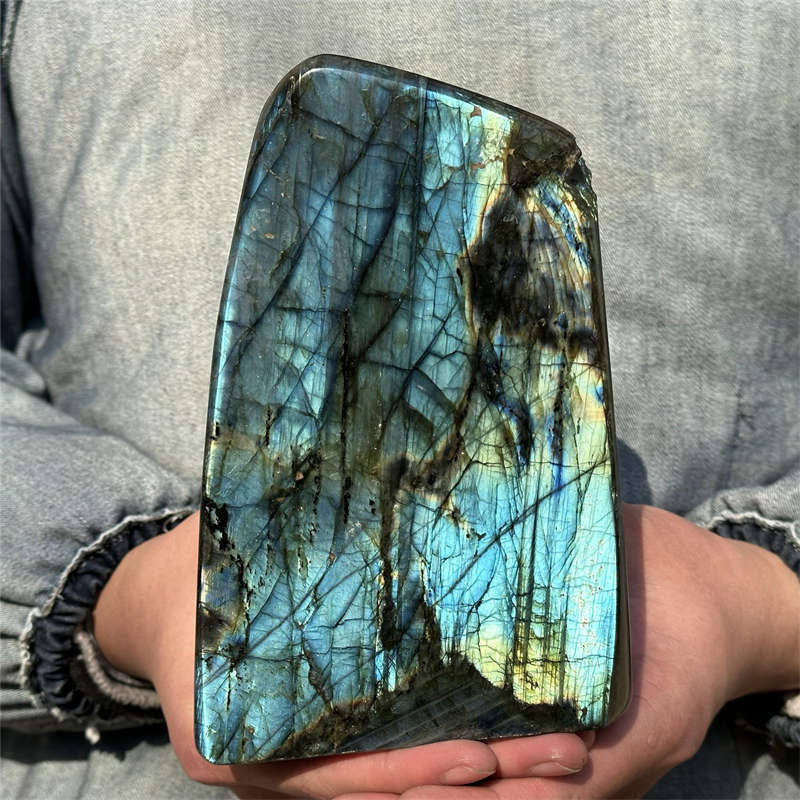 1.48kg Natural Labradorite Quartz Crystal Spectrolite Mineral Reiki healing