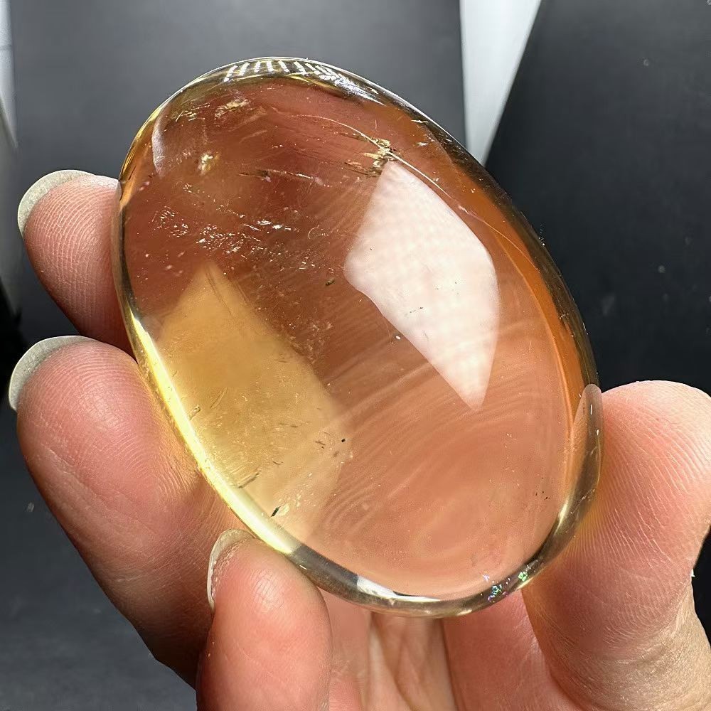 124g Natural Rainbow Smoky Quartz Sphere Crystal ball Energy Reiki healing Gem
