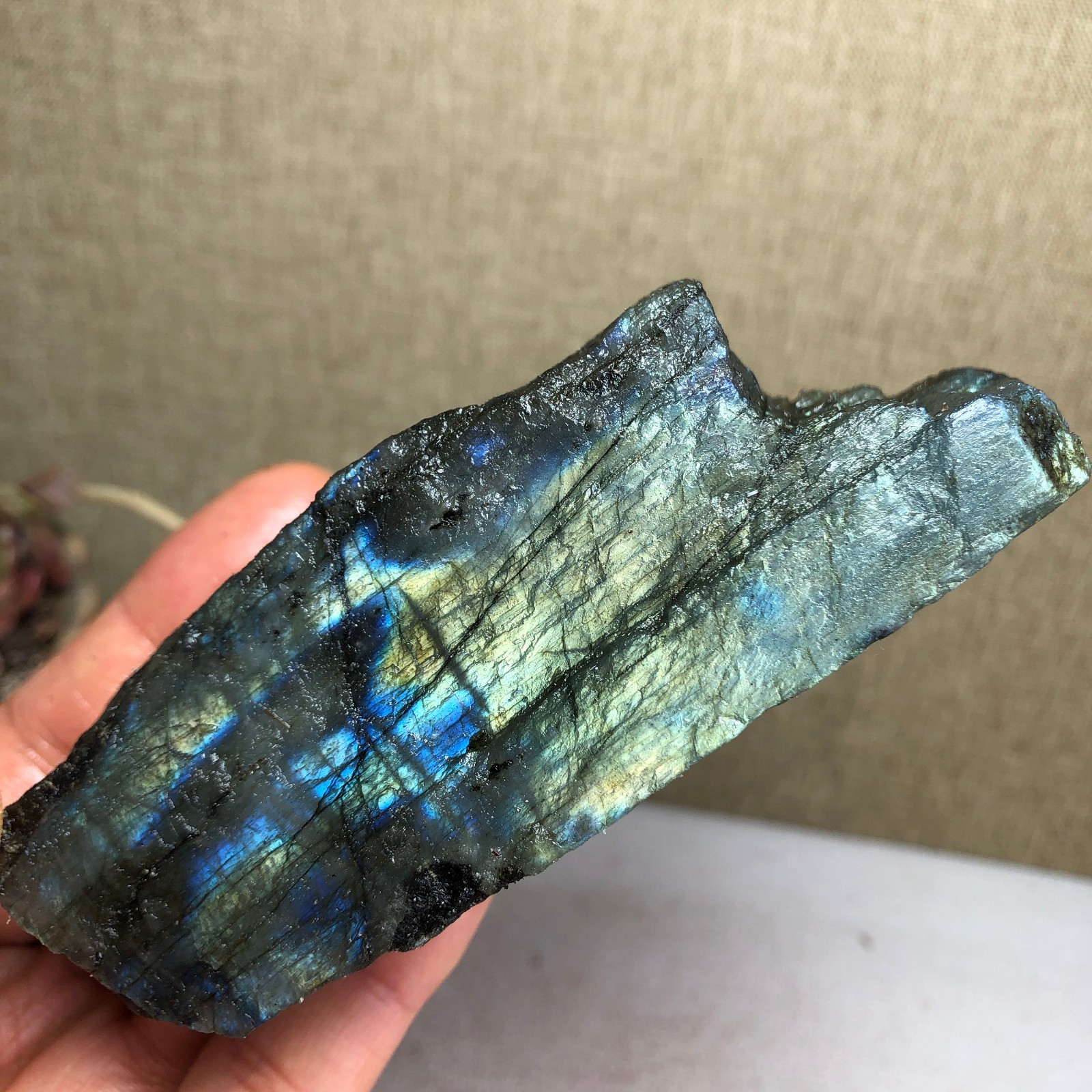 92-34-36mm Natural Labradorite Crystal gemstone Rough Mineral Specimen A4418