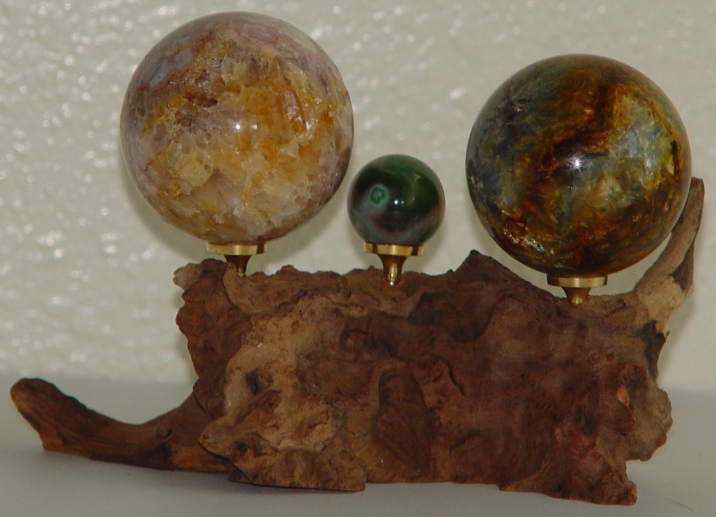 Rustic Driftwood Sphere Holder Display Stand 3 Crystal Ball Holder Removable Peg
