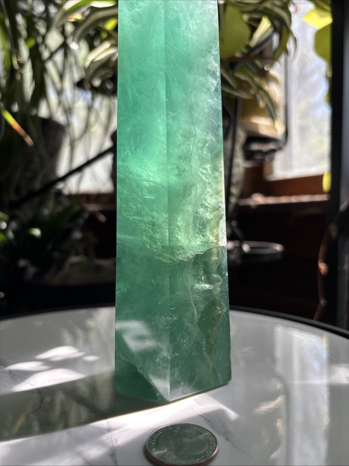 7.75″ Deep Opaque Green Fluorite Tower 726g