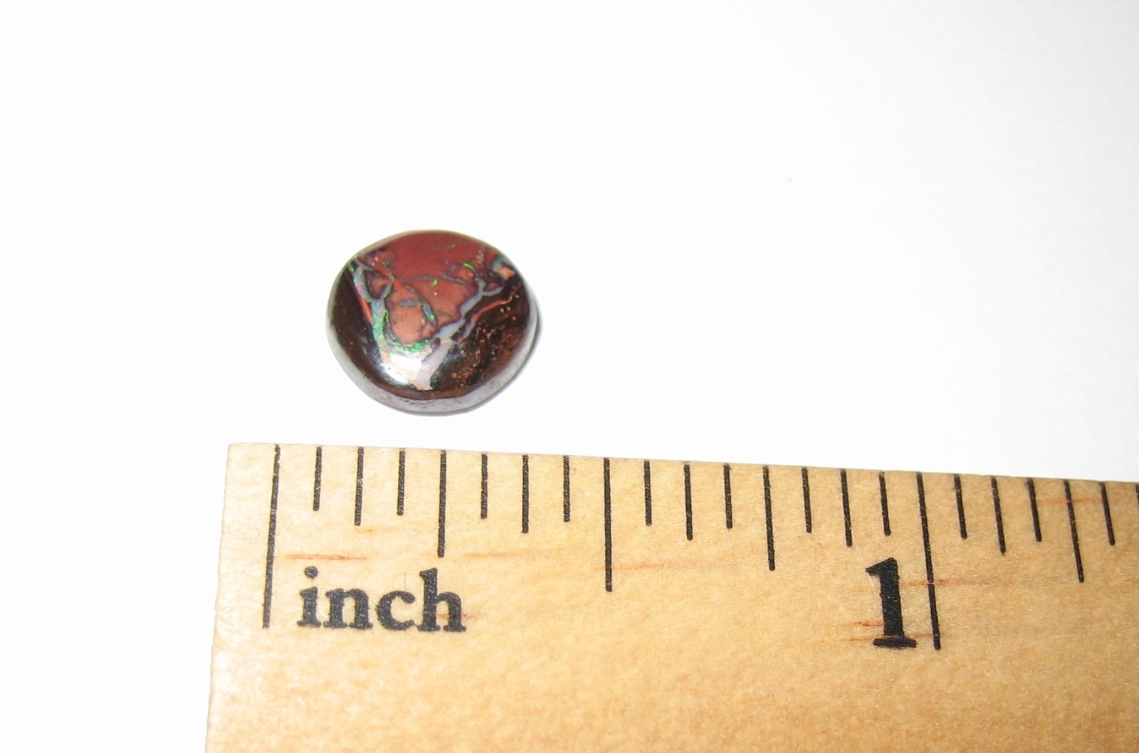 8mm POLISHED ROUND BOULDER OPAL CRYSTAL STONE CABOCHON FROM AUSTRALIA 1.65cts *1