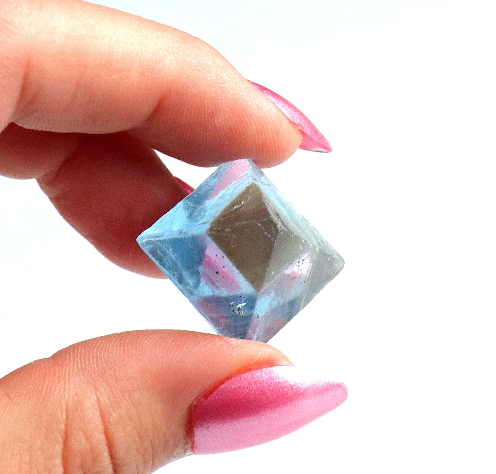 Fluorite Octahedron Gemmy Sky Blue Color Cave In Rock, Illinois 2.9 Cms