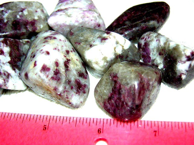 Red tourmaline in quartz polished 3/4-1 1/2 inch pieces 1/2 pound lots