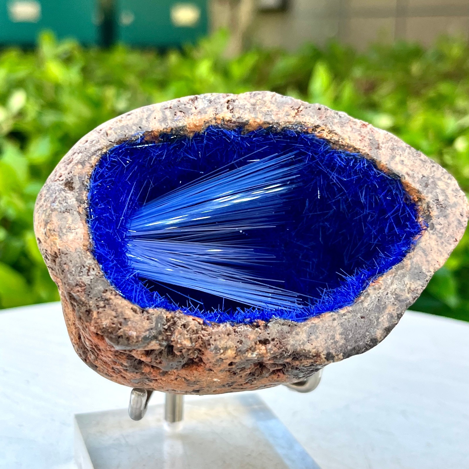 451G Blue Natural Goethite Crystal Quartz Energy Ore Healing Mineral Specimen