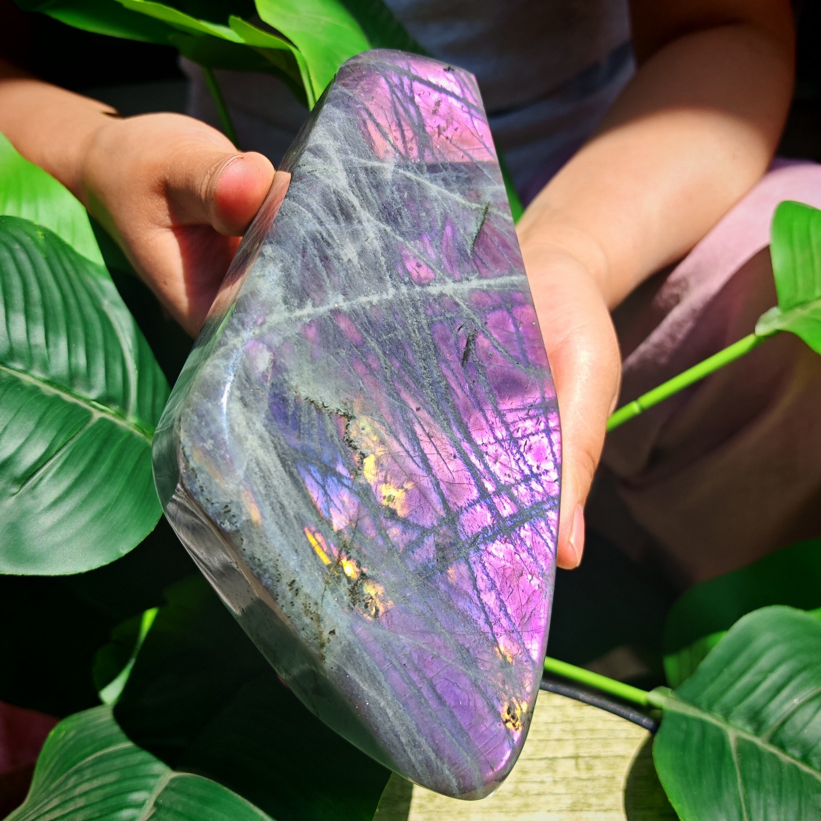 2.75LB TOP Natural Purple light labradorite quartz spectrolite crystal