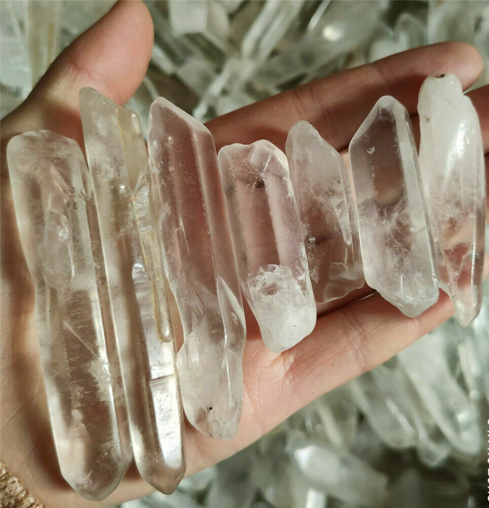 100g 4-8pcs Natural Quartz Crystal Polished Points Terminated Wand Specimen