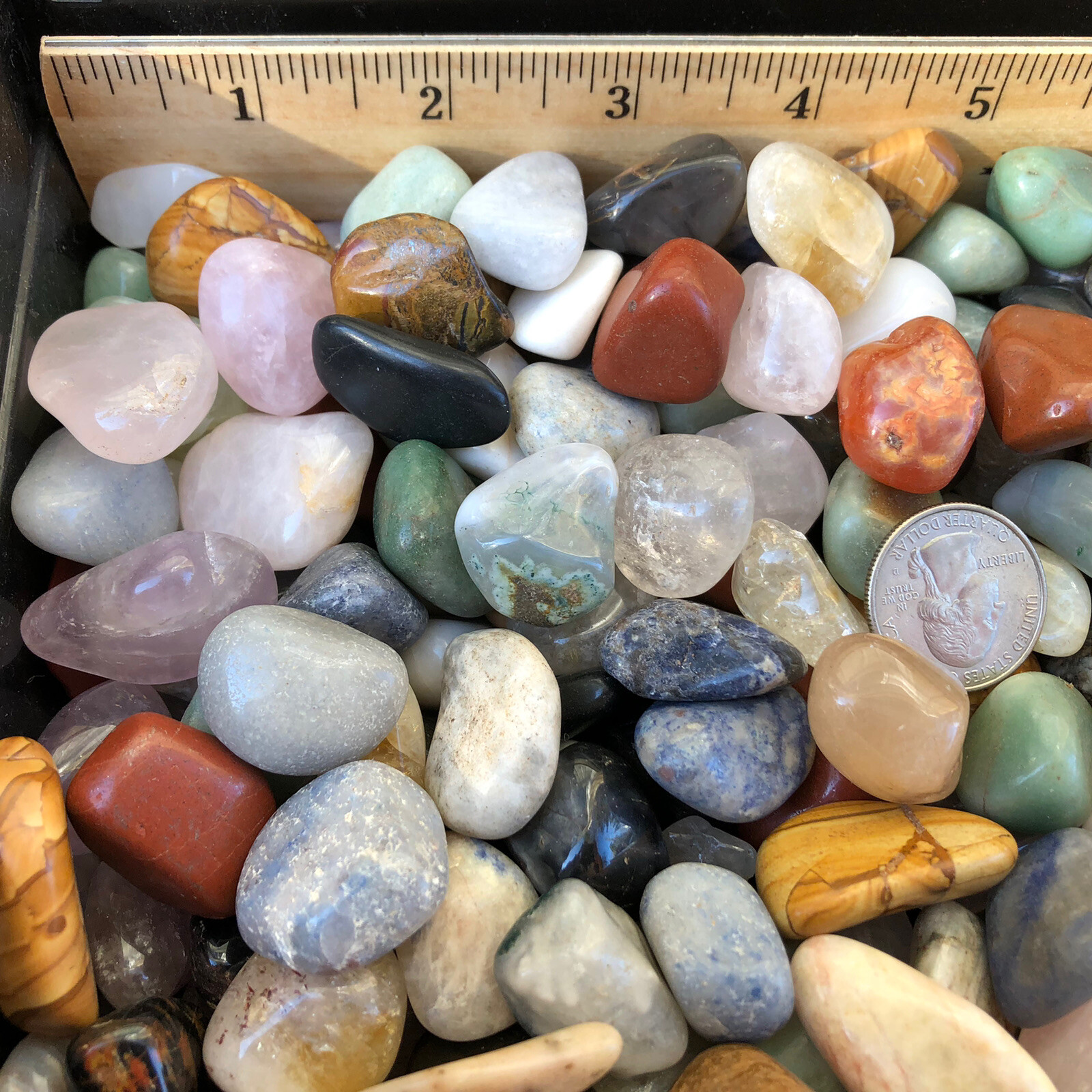 1/2 lb Tumbled Natural Assorted Large Gemstone Mix 15-25 Stones Rock Specimens