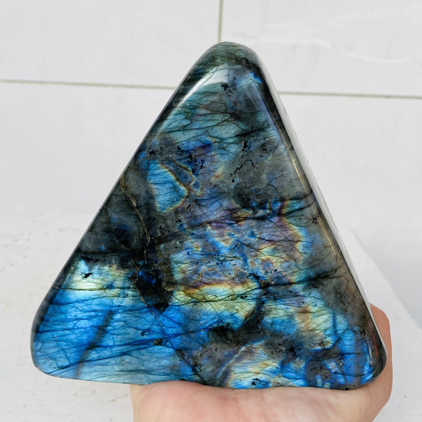 Natural Labradorite Quartz Crystal Freeform Mineral Specimen Healing 1180g