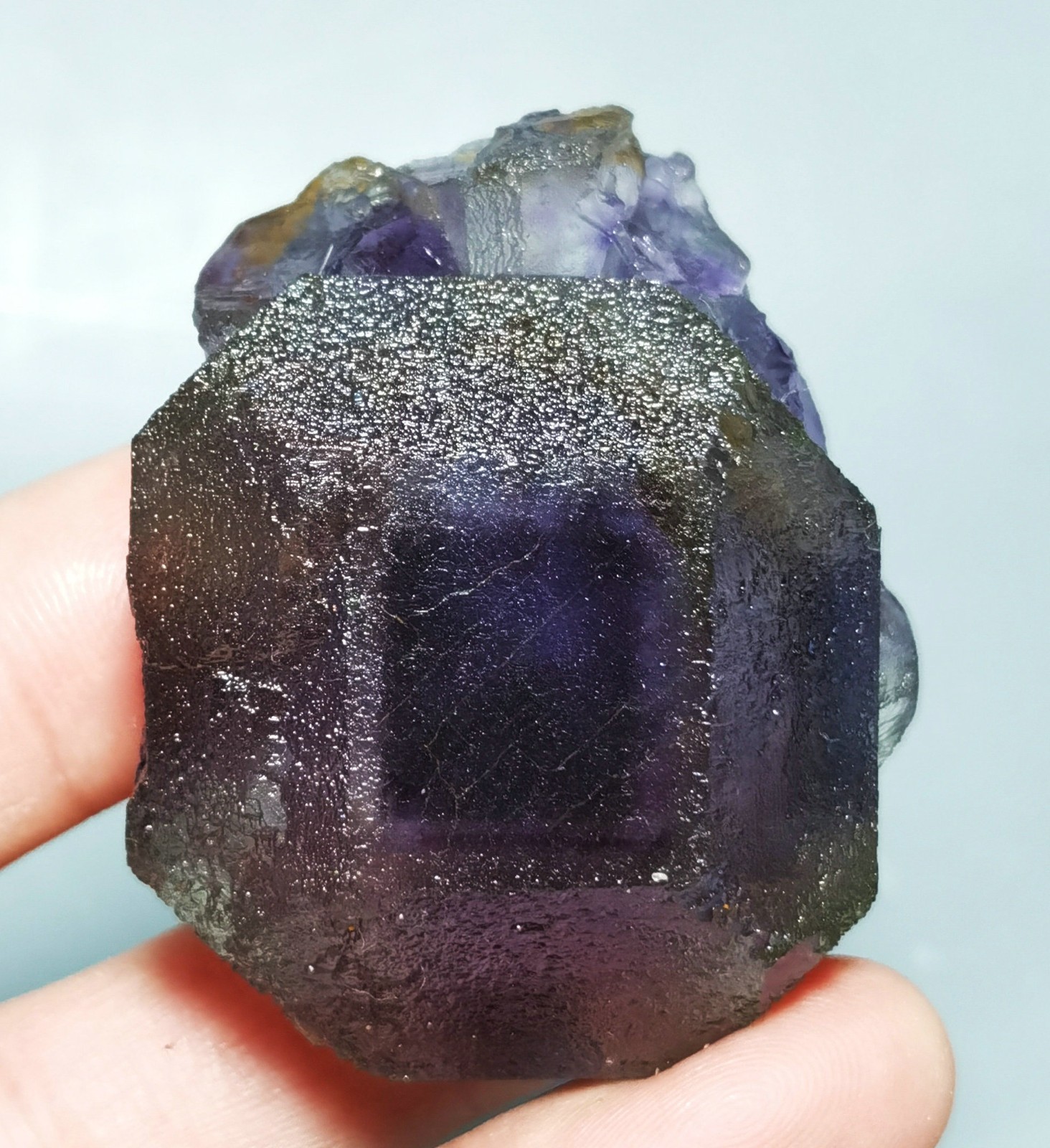 Natural Transparent Purple Window Fluorite Mineral Specimen China