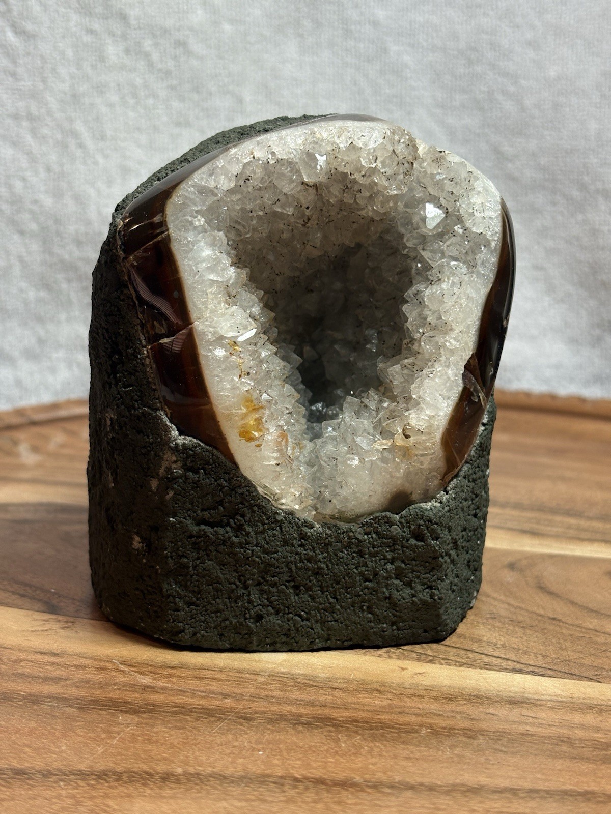 1240g Mini Crystal Amethyst Cathedral With Brown Agate Banding Reiki Meditation