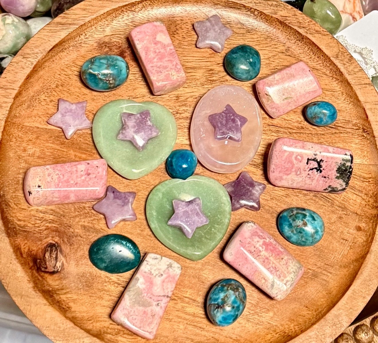Lucky Crystal Confetti Scoop No Chips Carvings Towers Palm Stones 1/2-2LB