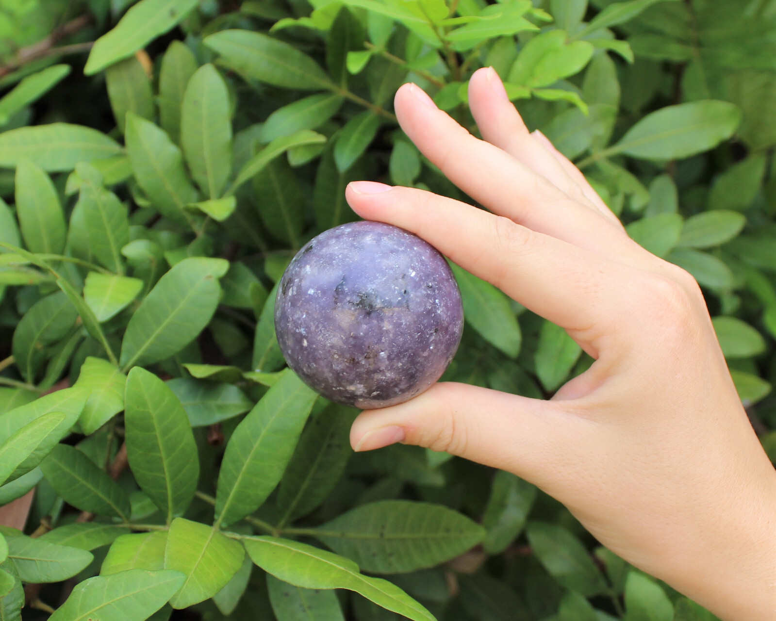 Lepidolite Crystal Sphere LARGE 2″ Sphere + Stand (AA Quality Lepidolite Sphere)