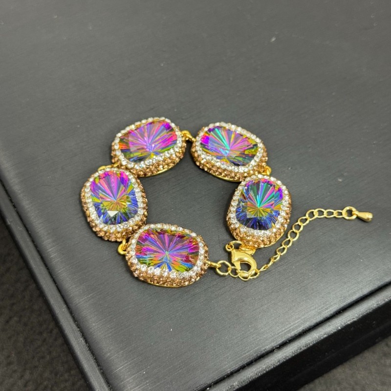 New crystal jewelry set design trendy jewelry necklace ring bracelet